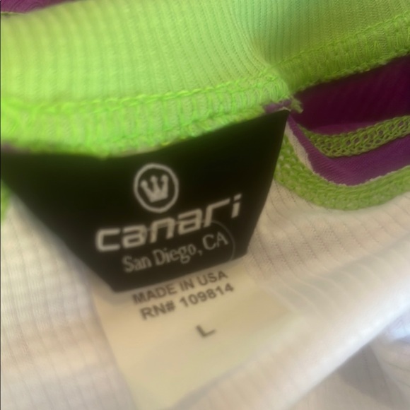 Canari Women's White/Purple Short Sleeve 1/4 Zip Cycle Jersey Size L - Picture 7 of 7